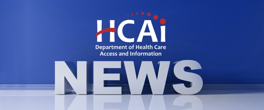 Graphic with blue background which features the HCAI logo and the word news underneath it.