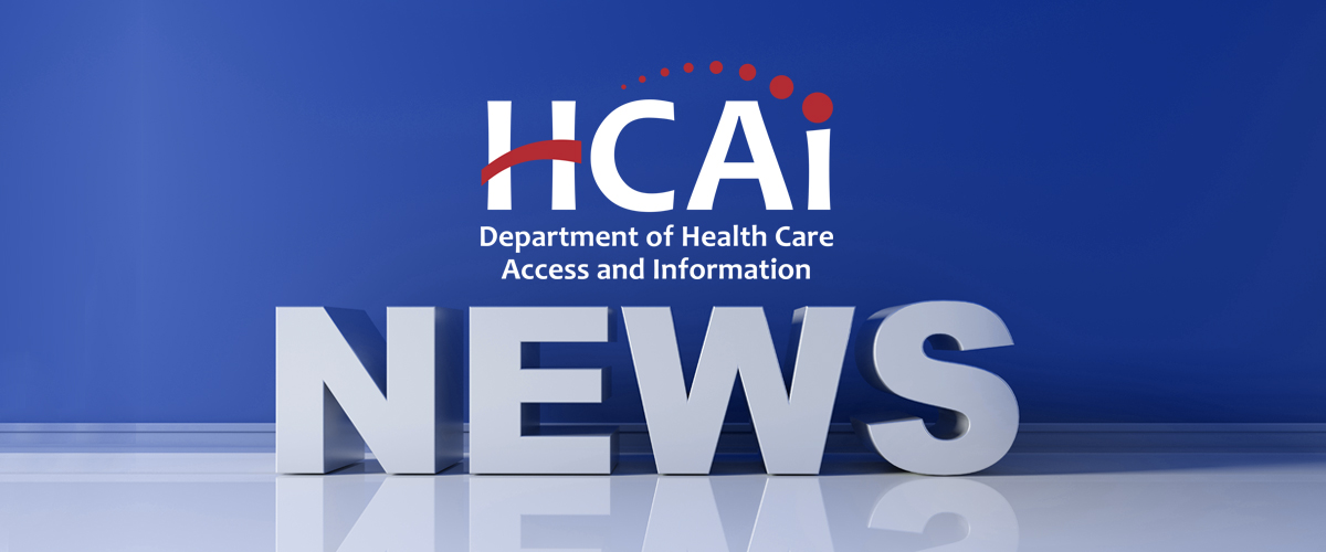 Graphic with blue background which features the HCAI logo and the word news underneath it.