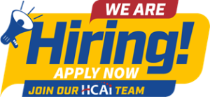 Logo that says We Are Hiring Apply Now Join our HCAI Team. 