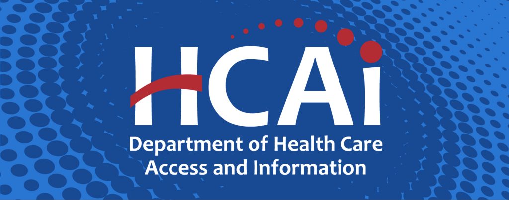 HCAI logo on blue textured background