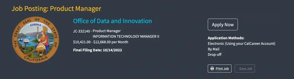 job posting odi for information technology manager 2, apply now link