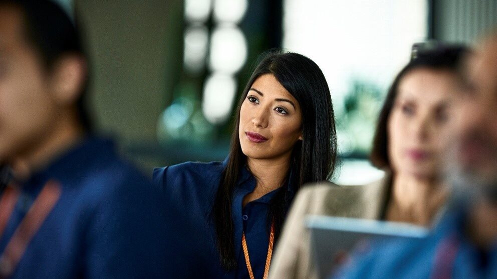 Image of a student looking into a scholarship program